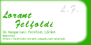 lorant felfoldi business card